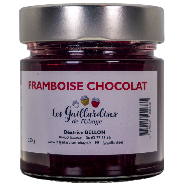 Confiture framboise chocolat noir