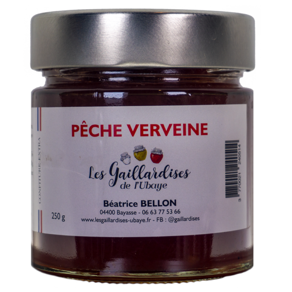 Confiture pêche blanche verveine