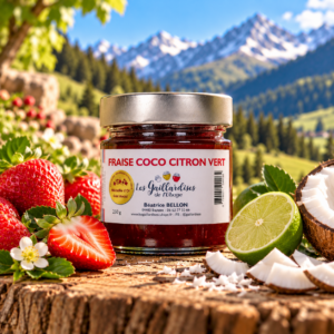 Confiture fraise coco citron vert