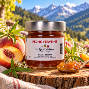 Confiture pêche blanche verveine