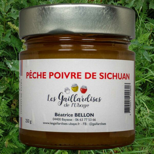 Pot de confiture de pêche au poivre de Sichuan artisanale