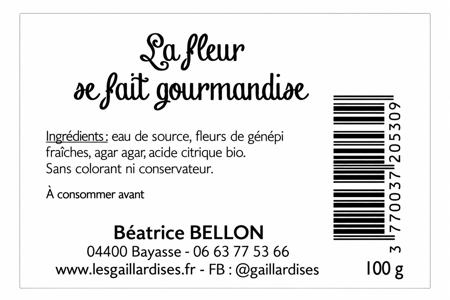 Fleurmandise Génépi – pâte de fleurs artisanale – Image 2