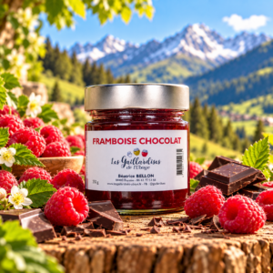 Confiture framboise chocolat noir