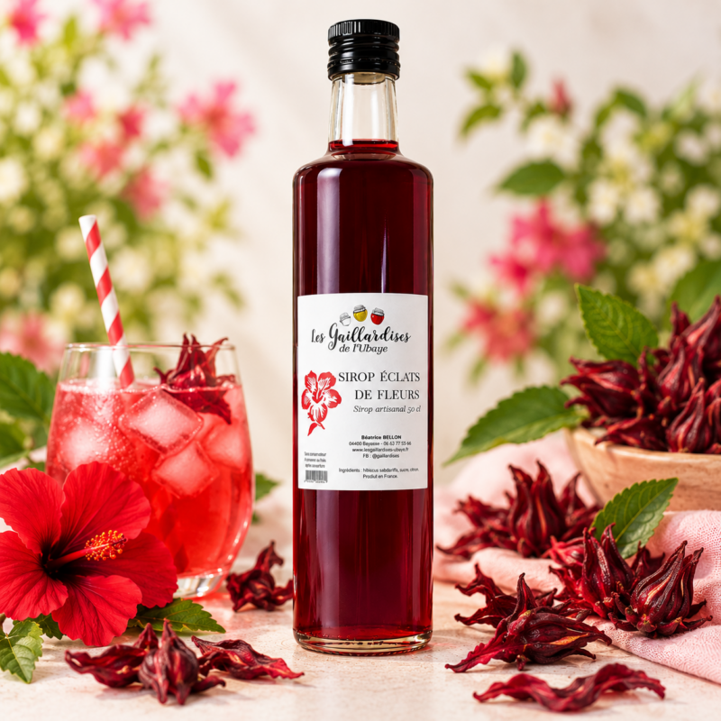 Photo de Sirop éclats de Fleurs ,Hibiscus – Les Gaillardises de l’Ubaye